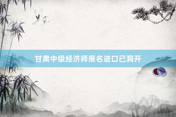 甘肃中级经济师报名进口已洞开