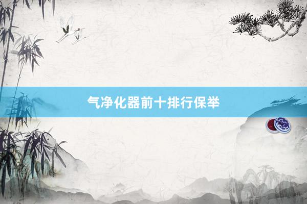 气净化器前十排行保举